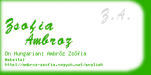 zsofia ambroz business card
