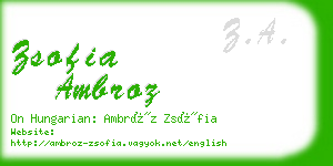 zsofia ambroz business card